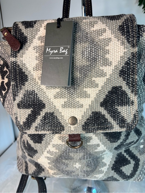 Myra Bag Cream Black Gray Aztec Wool Blend Western Boho Backpack NWT main image 7